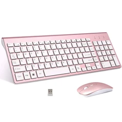 2.4GHz Slim Compact Full Size Wireless Keyboard and Mouse Wireless Keyboard and Mouse Combo for Desktop PC Notebook Laptop