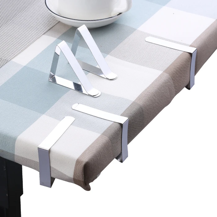 4 pcs/set Durable Stainless Steel Tablecloth Clamps Wedding Party Promenade Table Cloth Tablecloth Cover Holder Clip