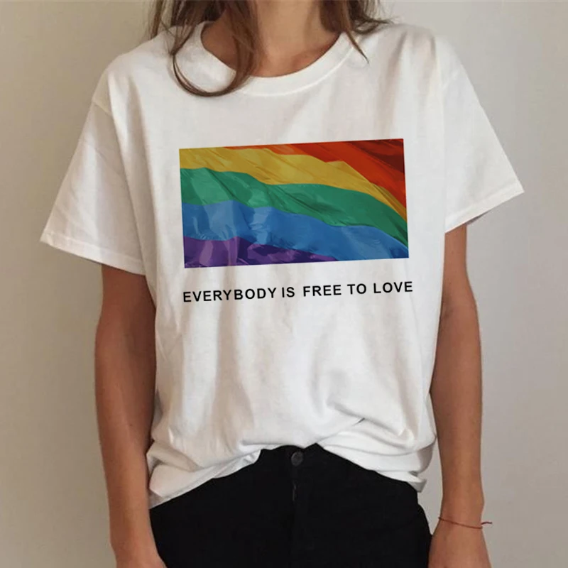 Lgbt Gay Pride Lesbian Rainbow t shirt women  aesthetic vintage harajuku kawaii t-shirt graphic tees women