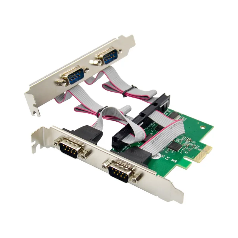 PCIE X1 To 2 Ports Serial RS232 Com Db9 Controller Card PCI-eX1 AX99100 Chip with Low Profile Bracket Adapter Converter Card