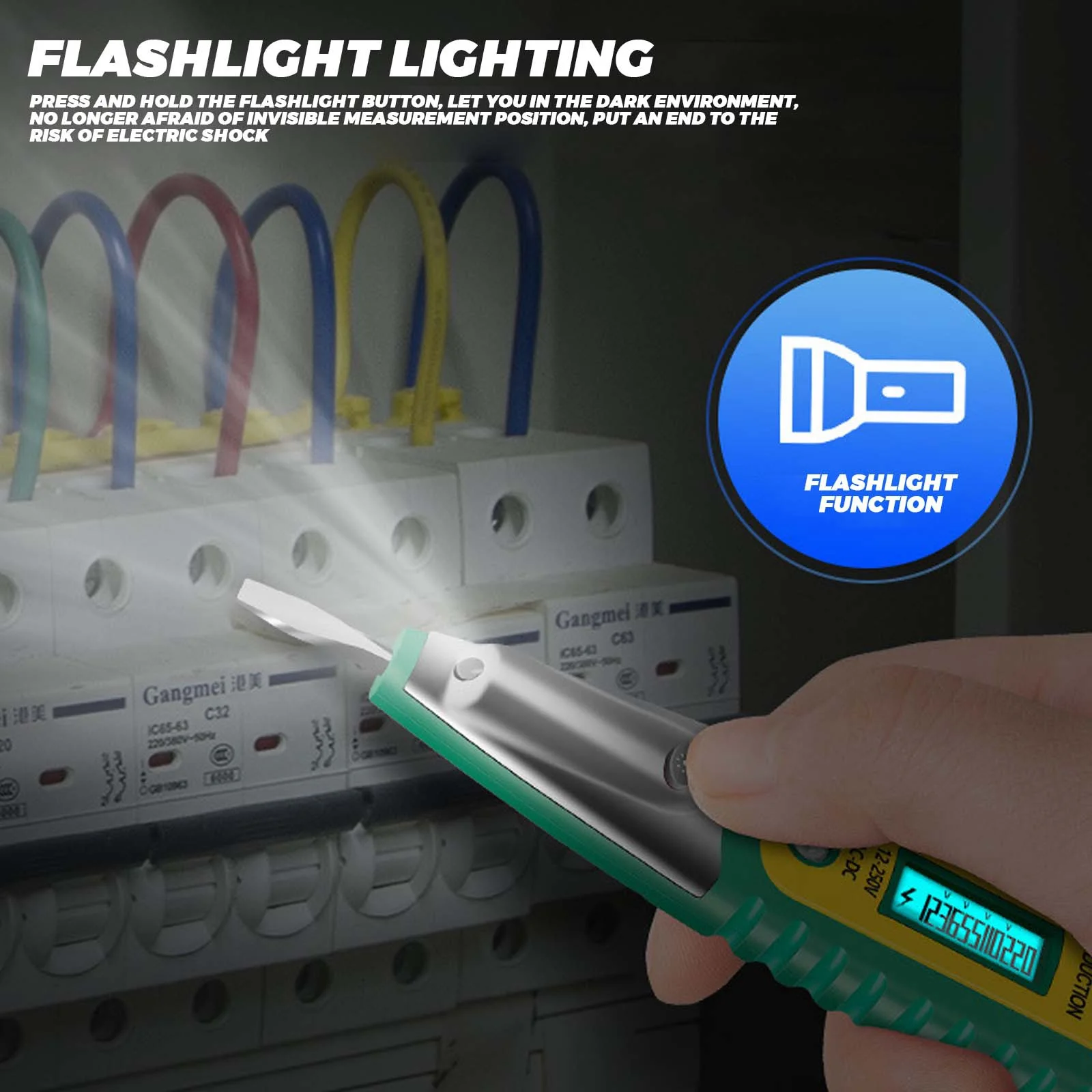 AC DC 12-250V woltomierz cyfrowy LCD wielofunkcyjny próbnik samochodowy napięcia elektryczny Tester woltomierz śrubokręt