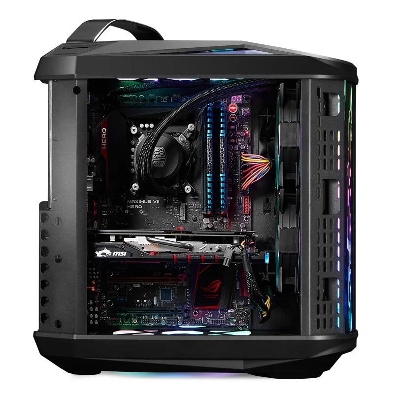 Desktop computer mainframe chassis/full transparent Internet cafe gaming game RGB lighting water-cooled special-shaped chassis