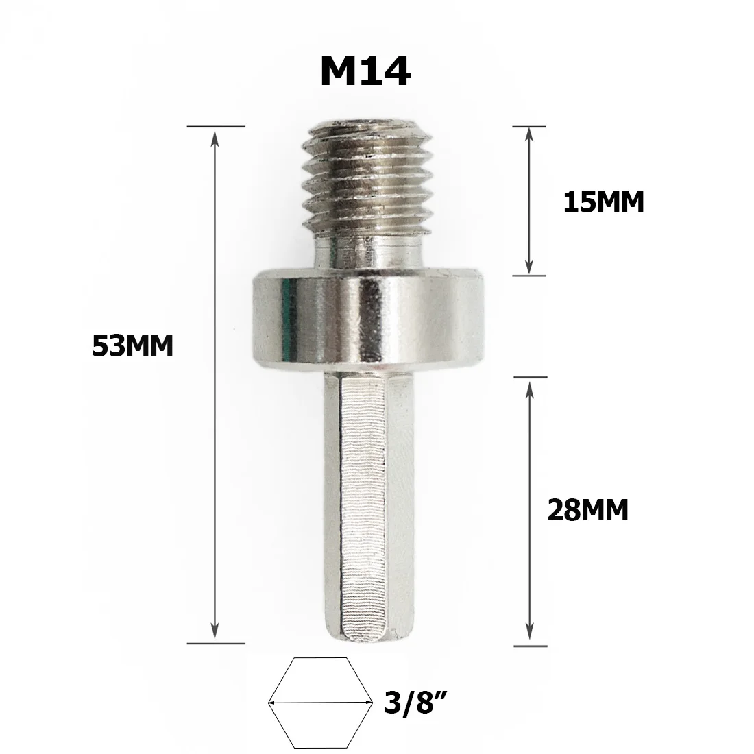 FACHLICH 2Units Adapter For Grinding Disc Change Thread Converter For M14 Male Thread To Hexagon Shank Diamond Core Bits