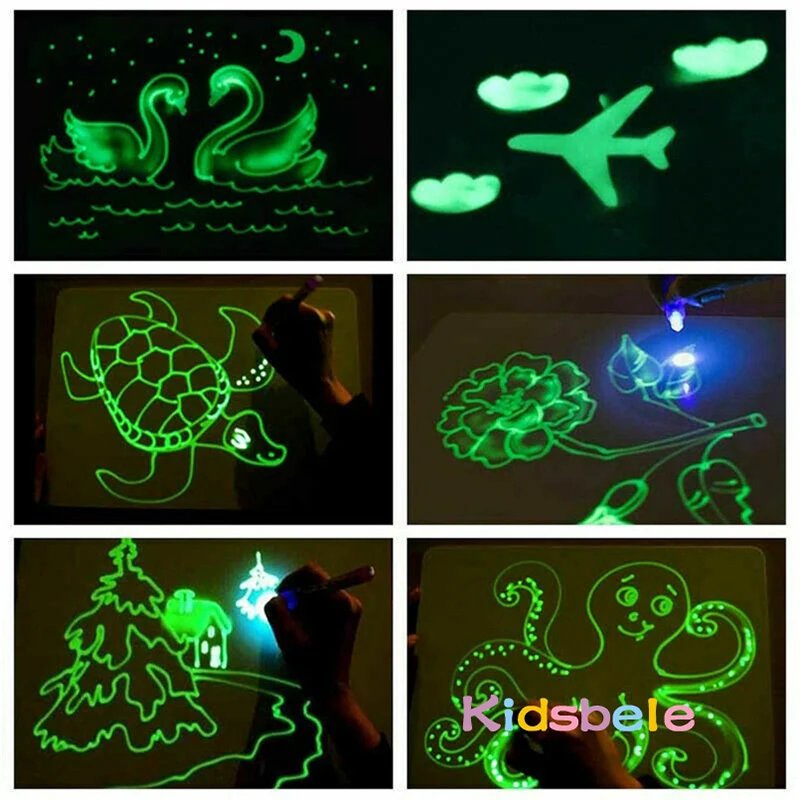 Educational Toy Drawing Board Tablet Graffiti Led Luminous Magic Raw With Light-fun children gift