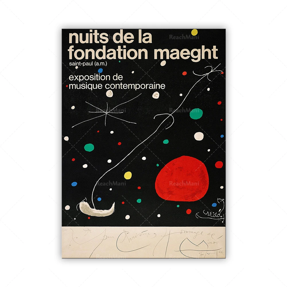 Joan Miro Print, Nuits de la Fondation Maeght, Miro Exhibition Poster, Miro Lithograph