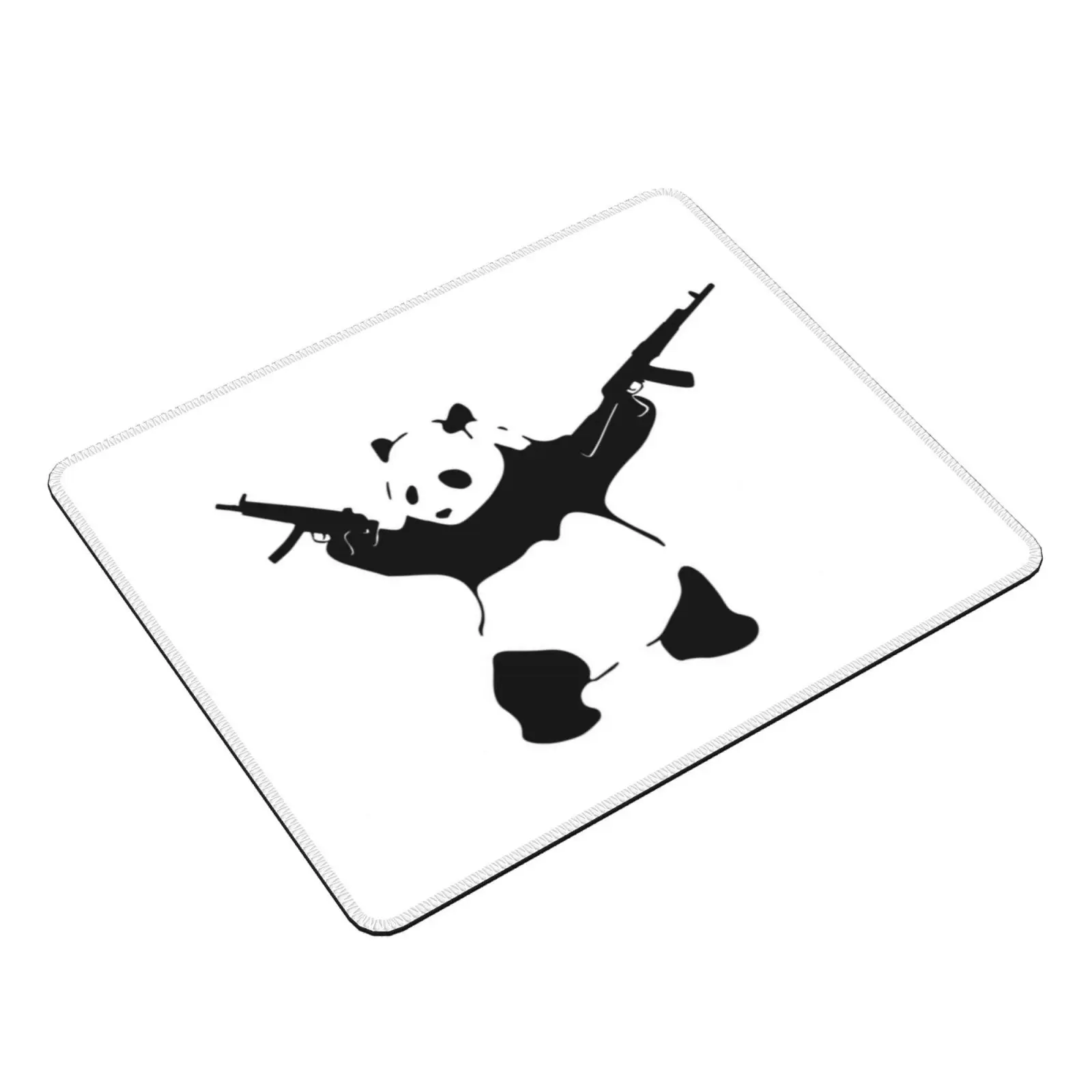 Banksy's Panda Holding Assault Rifles Mouse Pad DIY Print Banksy Panda Gun Pro Ak 47 Ak47 Mp5 Rifle