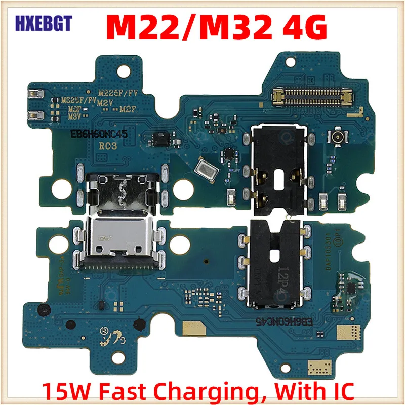 

For Samsung Galaxy M22 M32 4G SM-M225/M325 USB Charger Port Board 15W Fast Charging Connector Dock Charger Plus Flex Cable