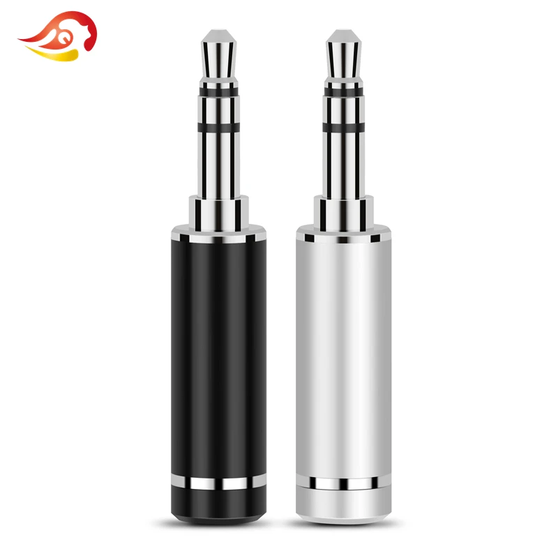 QYFANG 3.5mm 3 Pole Earphone Plug 4-Layer Rhodium Plated Stereo Audio Jack HiFi Headphone Wire Connector With Step Metal Adapter