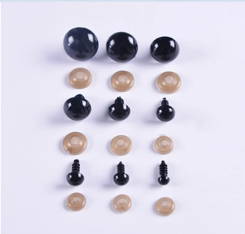 100pcs Black Eyeball Doll Accessories Black Plastic Crafts Eyes For Toys 6-14mm DIY Funny Toy Eyes Accessories For Animal Dolls