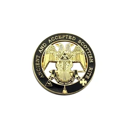 Masonic Lapel Pins, Scottish Rite Enamel Brooch, Gifts Badges with Butterfly Clutch,31.8mm