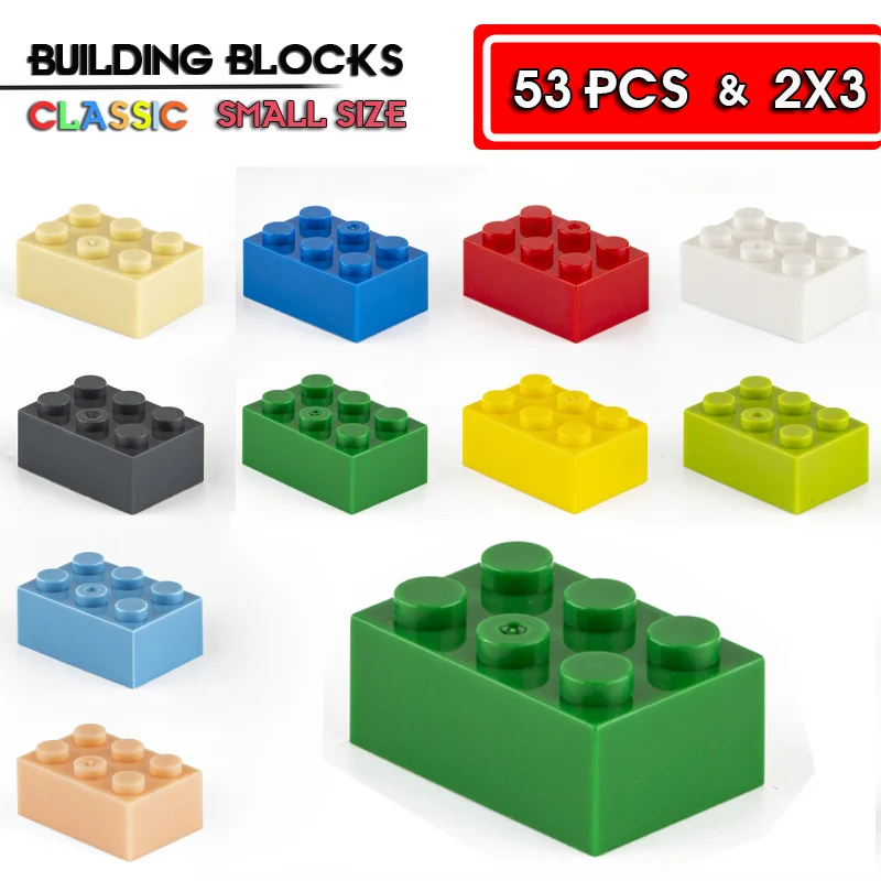 

53pcs Building block basic parts 2X3 dot high brick educational creativity compatible with all brands of children's toys