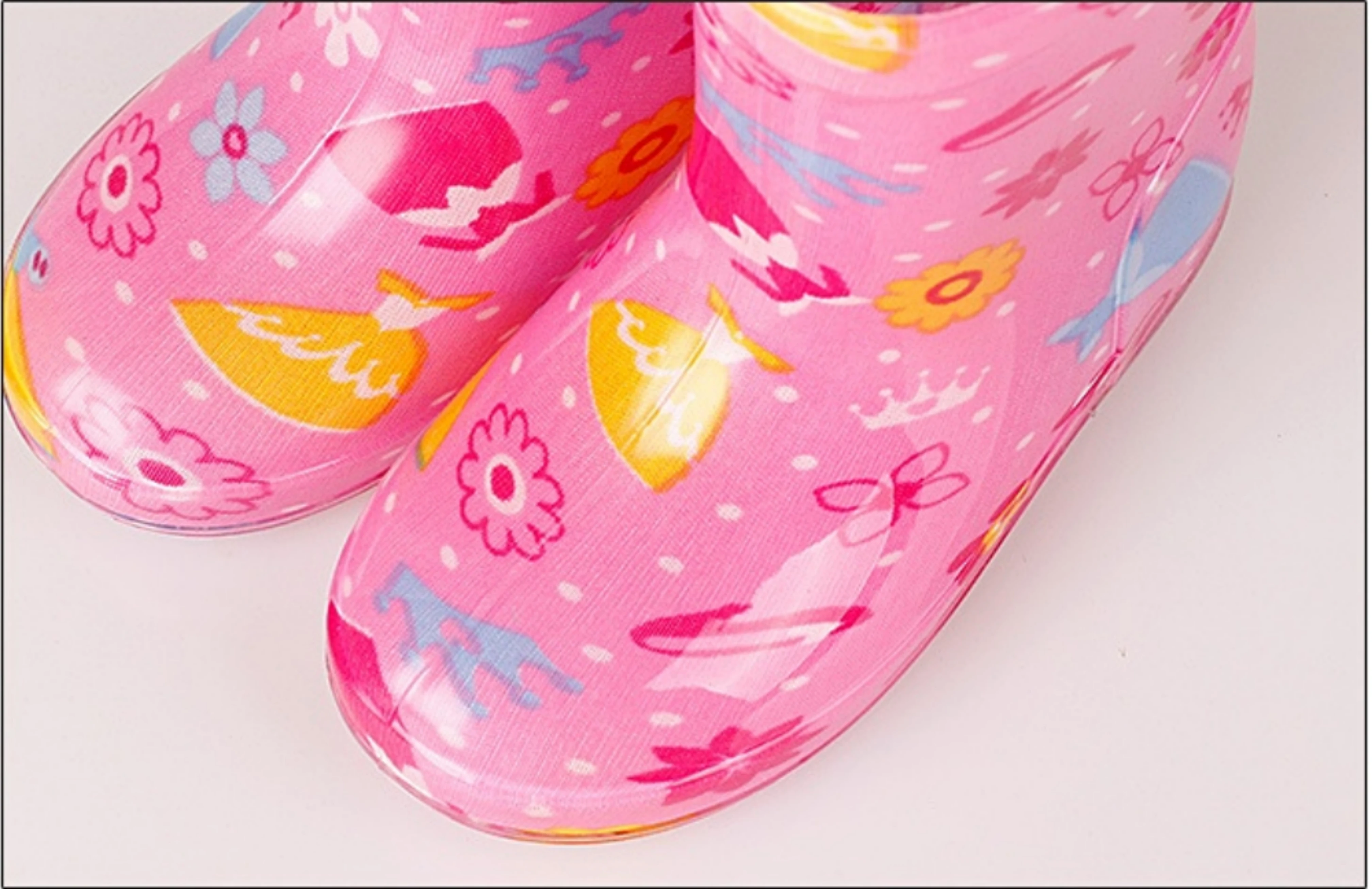 Kids Rubber Rain Boots Girls Water Shoes Rainbow Waterproof Shoes for Children Boys Rain Shoes OLOME PVC Toddler Rain Boots