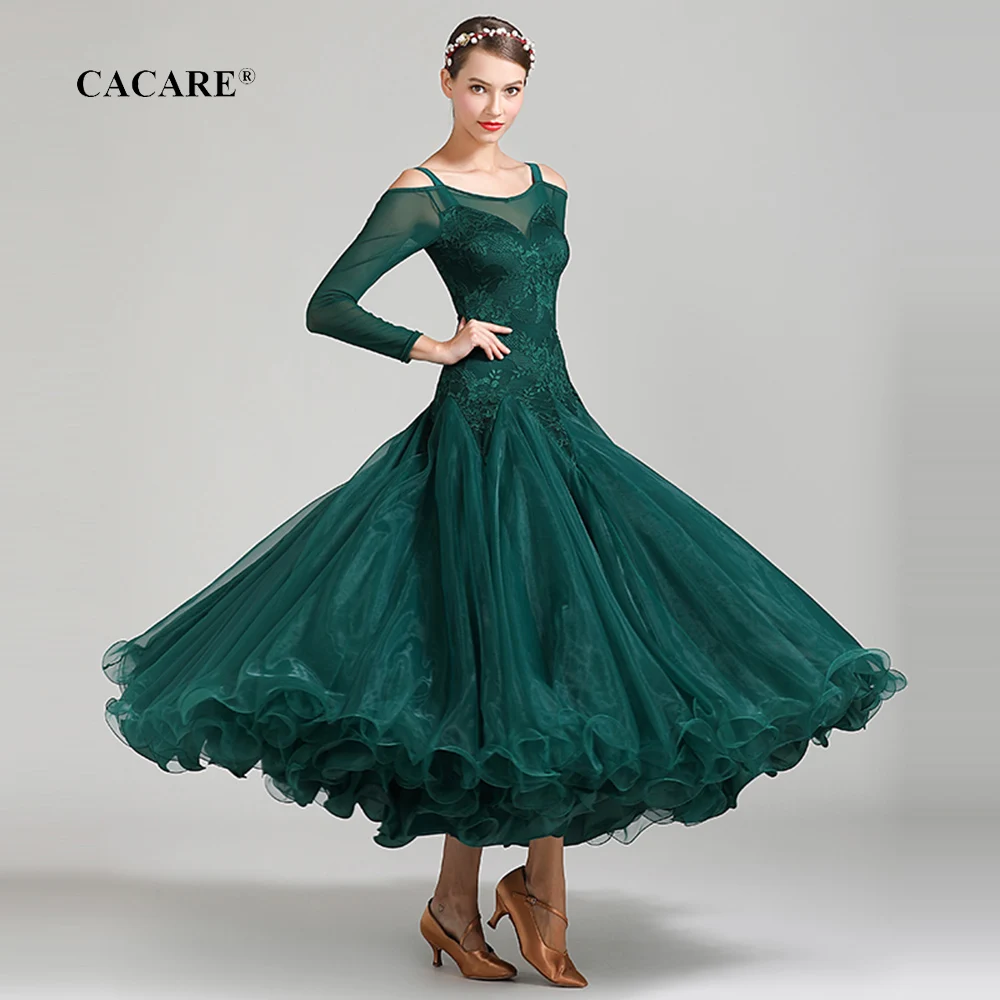 CACARE Del Merletto Concorrenza Sala Da Ballo Danza Tango Waltz Flamenco Vestito Da Ballo Standard, Abiti D0670 Grande Hem Pura