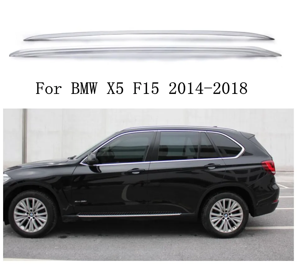 Ze stopu Aluminium na dach samochodowy relingi stojak bagażu bagażnik barów nadające się do BMW X5 F15 2014 2015 2016 2017 2018