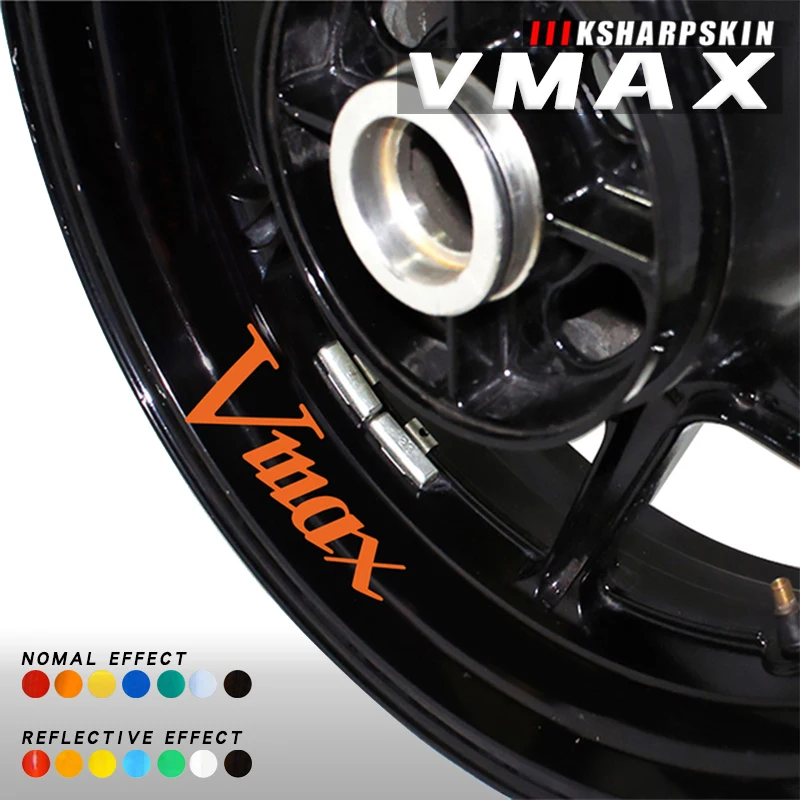 

Customizable motorcycle inner rim logo stickers night reflective film safety warning decals for YAMAHA VMAX Vmax vmax