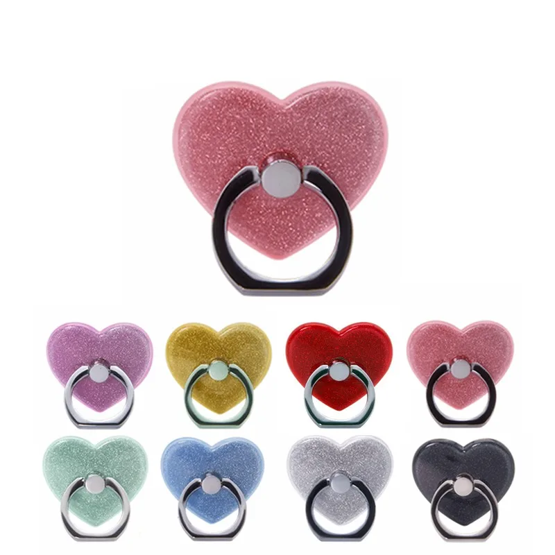 Mobile Phone Ring Holder for Tablet pc Phone Holder Stand Phone grip Heart-shaped Finger Ring Holder Car Mount Stand for iphone