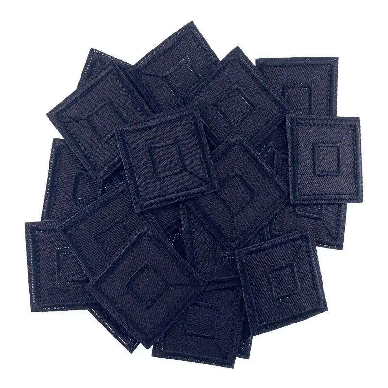 5Pcs Black Patches for Clothes Iron on Square Appliques Stripes Sticker DIY Badges Decoration 3.0cm