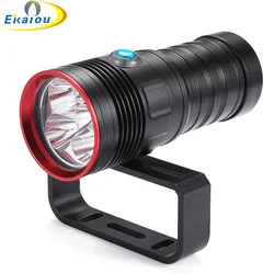 Linterna LED L2 para caza y buceo, 5 luces, blanca/amarilla, potente, subacuática, 200M, impermeable, táctica, para acampar