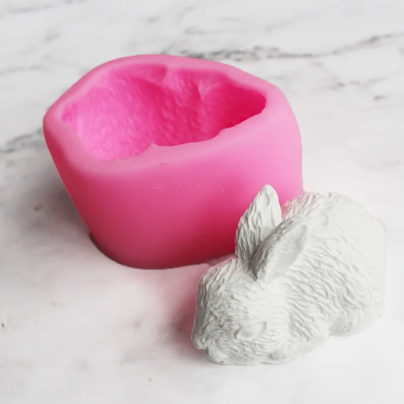 3D Animal Rabbit Silicone Mold Diy Mousse Fondant Chocolate Cake Decoration Kitchen Baking Tools Pottery Clay Soap Resin Moulds