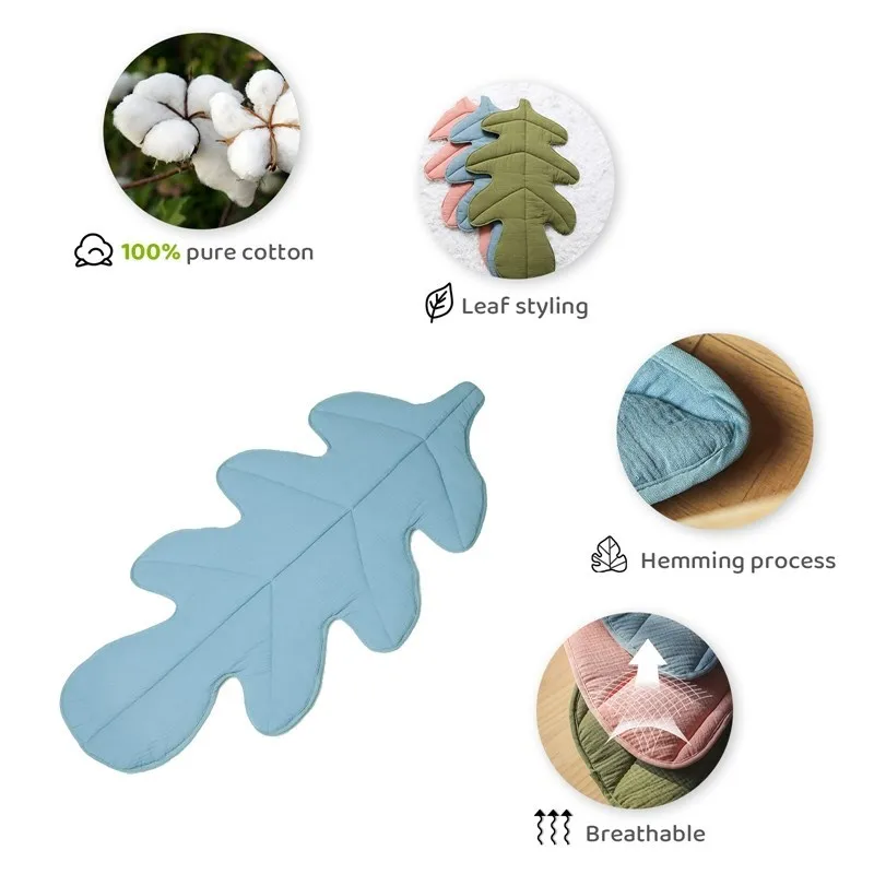 1PC Baby Play Mat Cotton Crawling Blanket for Toddler Kids Leaf Shape Rug Newborn Activitys Games Toys Soft Baby Room Decoration