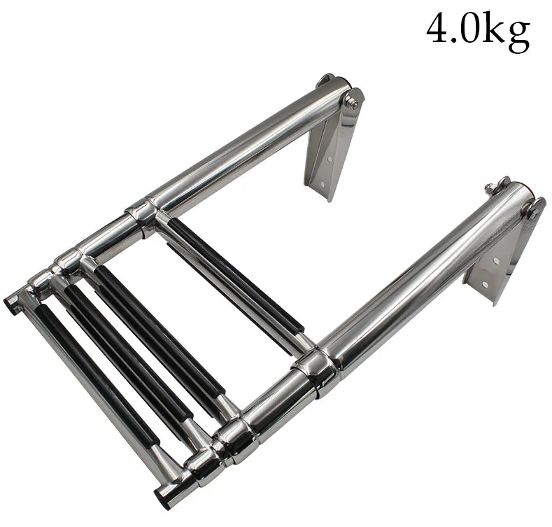 

4-step yacht equipment stainless steel 316 telescopic folding ladder deck outboard yacht marine hardware accessories