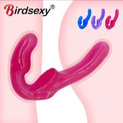 Double Head Dildo Realistic Dildos Lesbian Vaginal Anal Plug Fake Penis for Women Gay Adult Erotic Intimate Sex Toy for Couple