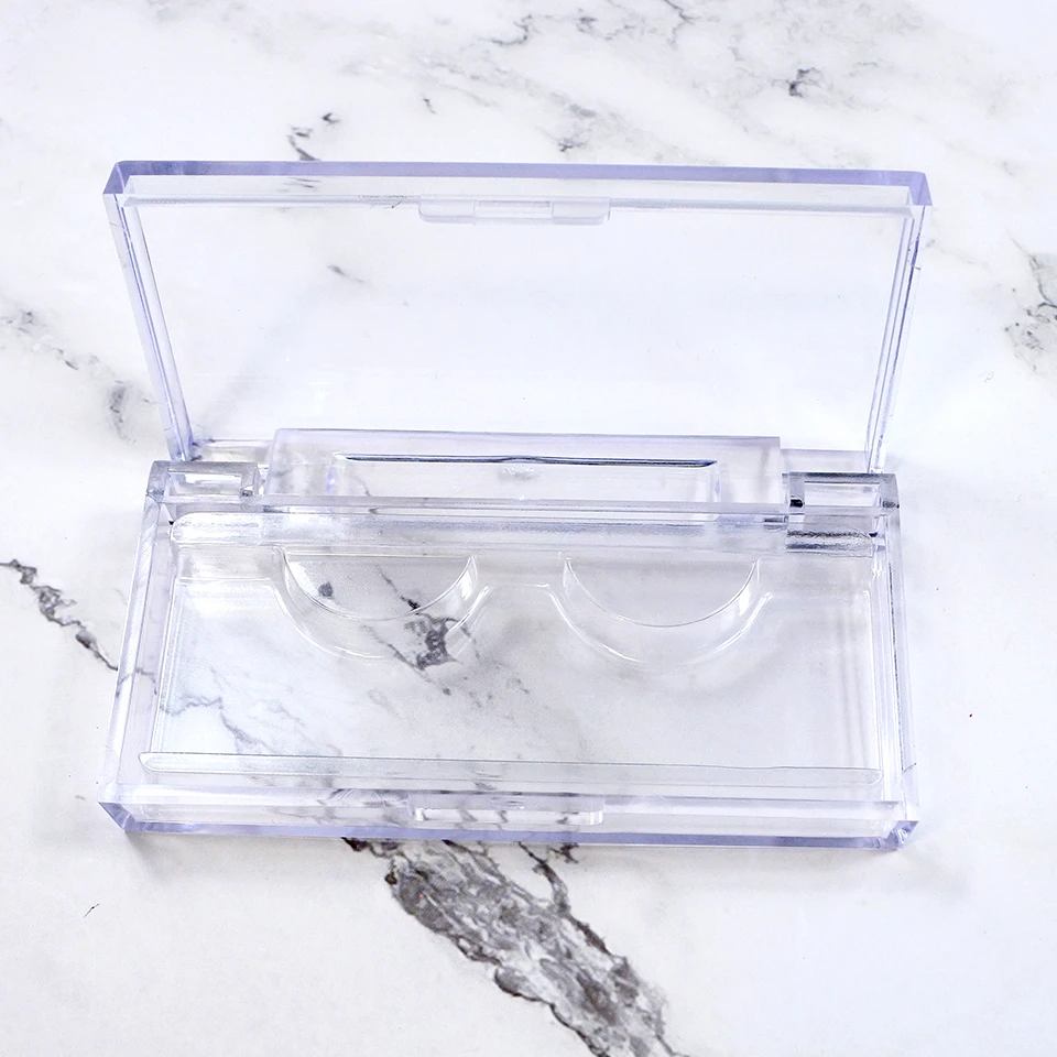 5/10/30/50 Pcs Clear Acrylic Lash Packaging Wholesale Lashes Box Case With Tray Custom Logo