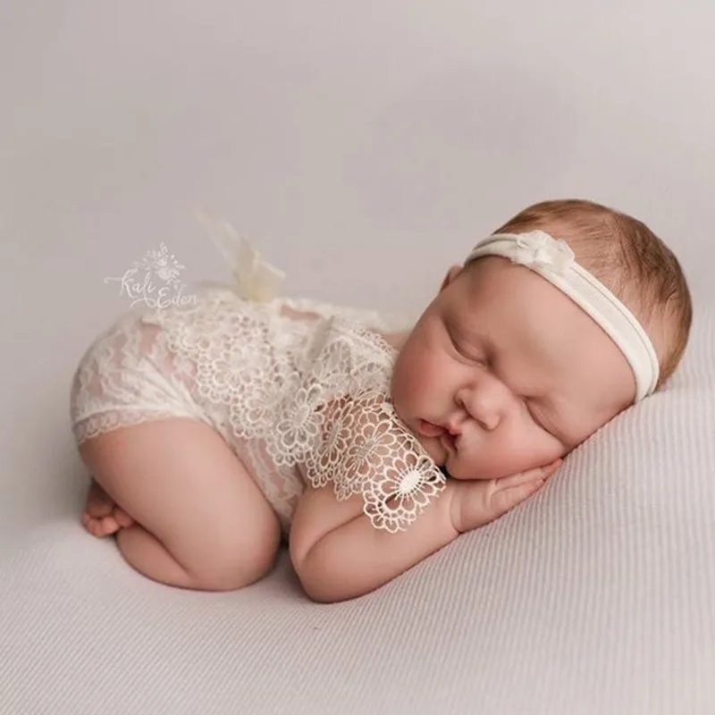 ❤️Newborn Photography Clothing Crown+Hollow Romper 2Pcs/set Baby Girl Photo Props Accessories Studio Shoot Clothes Fotografia