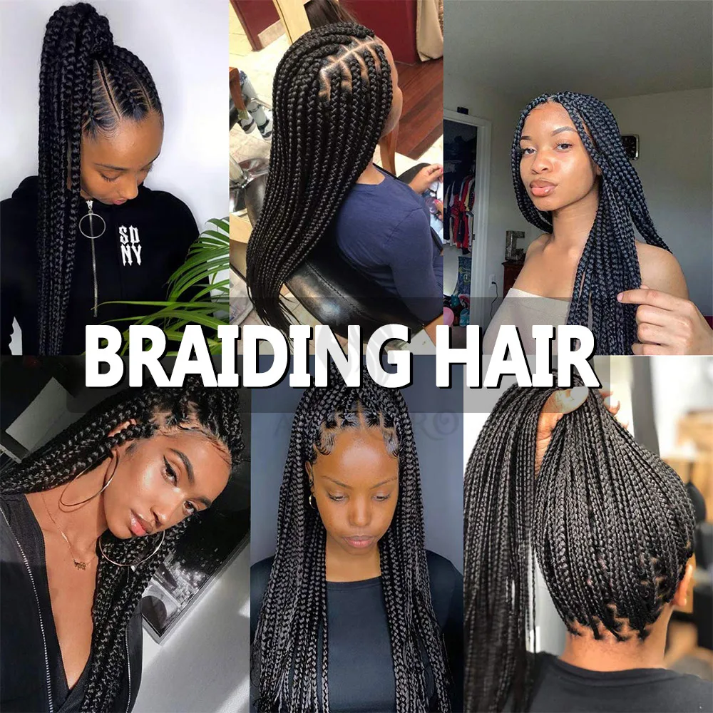 16/20/22/26/30/42 Zoll Flechthaare, vorgedehnt, lange Boho Knotless Braids, synthetische Box Braids, Yaki-Textur – Detail 1