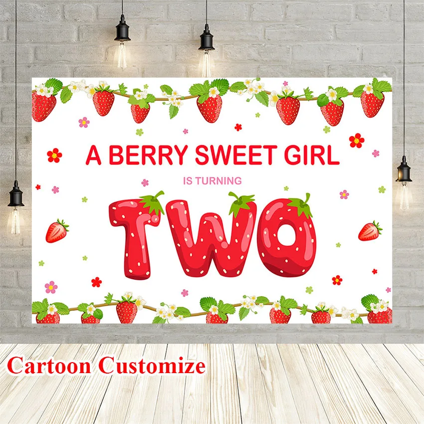خلفية Avezano حلوة على شكل فراولة 2nd لحفلات أعياد الميلاد خلفية فتاة على شكل بتلات استحمام الطفل خلفية للتصوير الفوتوغرافي لصورة استوديو راية