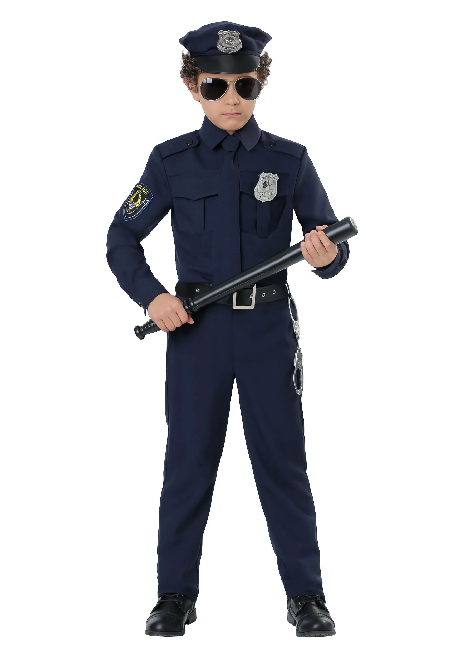 Full Set Boys Police Cop Officer Children Play Performances Dress Up Outfit Kids Policemen Cosplay Halloween Costumes Outfit