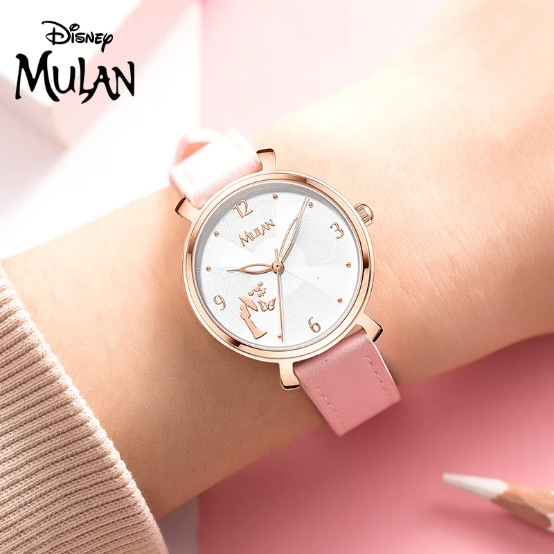 Disney Official MULAN Luxury Women Clock Female Quartz CartoonFashion Ladies Young Girls WristWatch Reloj Mujer Relogio Feminino