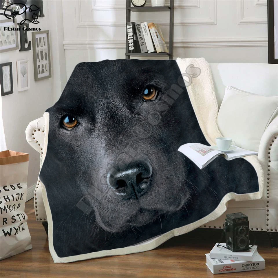 

Dog face 3D Printing Plush Fleece Blanket Adult Fashion Quilts Home Office Washable Duvet Casual Kids Girls Sherpa Blanket dog08