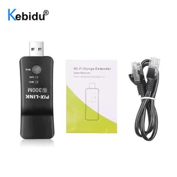 Kebidu Universal Wireless TV Network Wifi Adapter WPS 300Mbps Wi-fi Repeater RJ-45 Network Cable For Samsung LG Sony HDTV