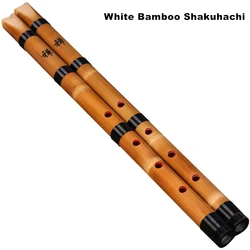 Handmade Natural White Bamboo Shakuhachi Chiba / Japanese Short Flute Xiao for Brginner Chinese Traditional Musical Instrument