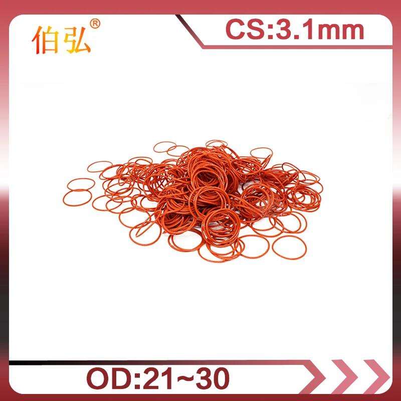 

5 шт./лот красное Силиконовое уплотнительное кольцо из силикона/VMQ CS3.1mm OD21/22/23/24/25/26/27/28/29/30 мм резиновое уплотнительное кольцо, уплотнительные прокладки, кольца, шайба