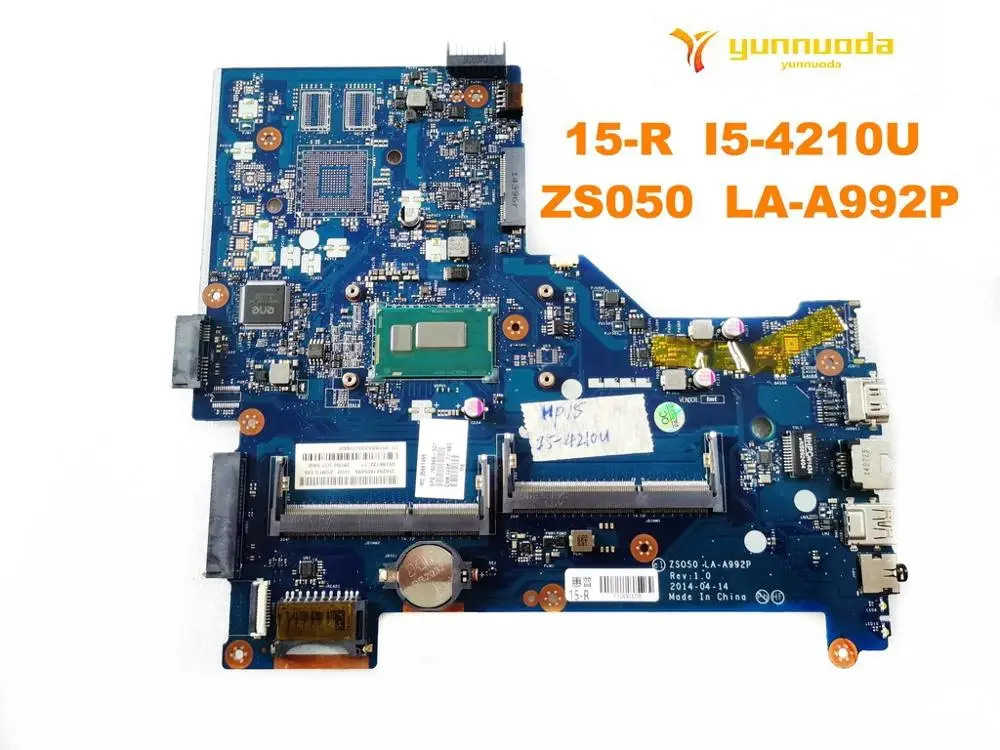 

Original for HP 15-R laptop motherboard 15-R I5-4210U ZS050 LA-A992P tested good free shipping