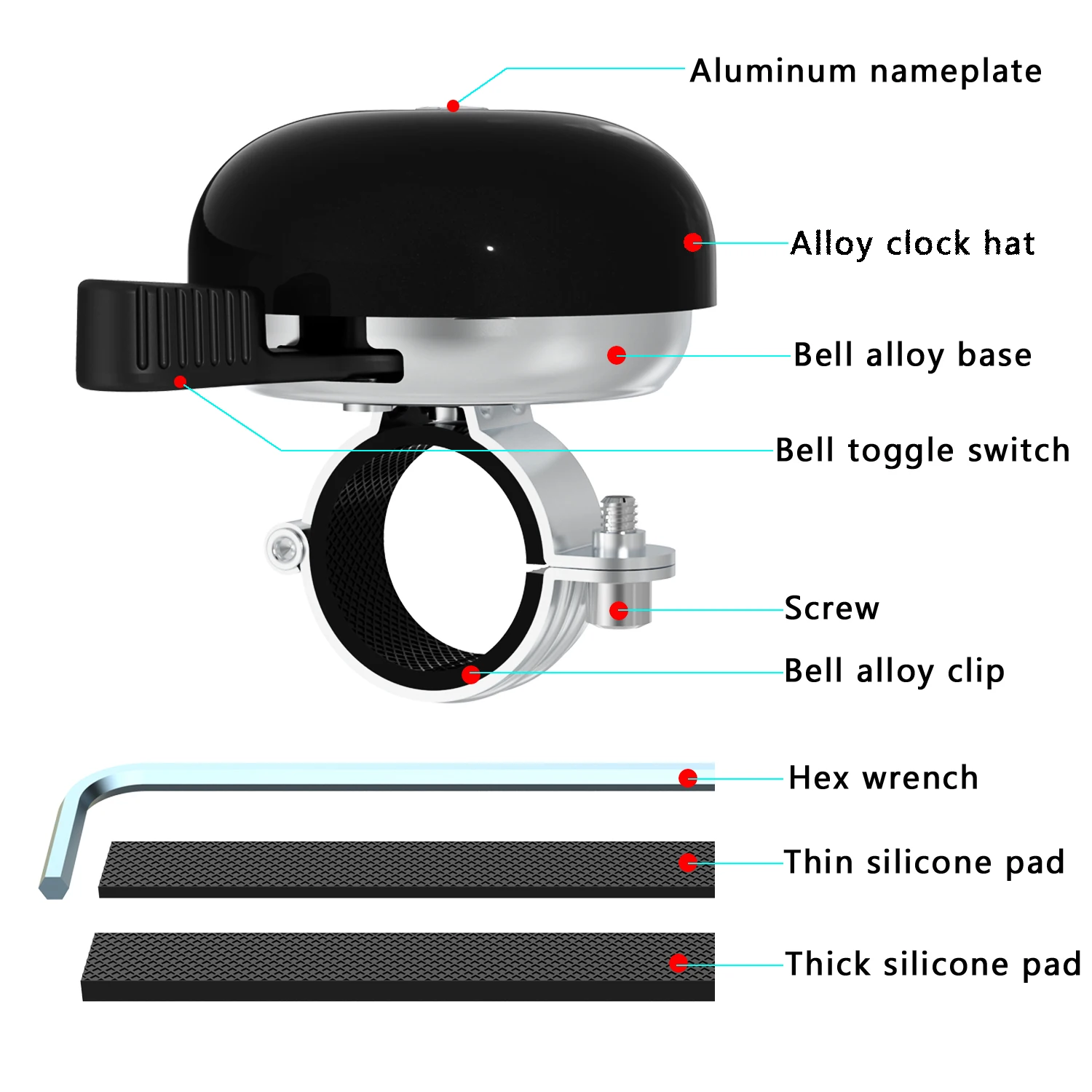 Greallthy Classic Bicycle Bell, Clear Loud Sound , Mountain Bike Bell, Safety Riding Siren, Bicycle Accessories Horn