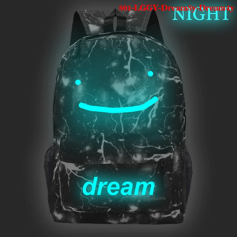 Luminous Dream Merch Backpacks Dream Smp Students Boys Girls Back to School Book Bag Travel Daily Shoulder Mochila Rucksack