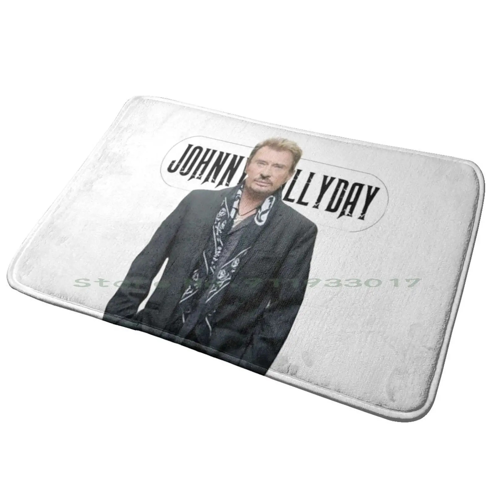 Johnny Hallyday Entrance Door Mat Bath Mat Rug Music Band Punk Alternative 2000s Can Relate Weezer 3 Doors Down Puddle Mud