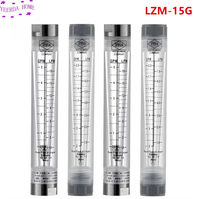 LZM-15G Stainless steel 304 / Plastic joint interface Liquid Flow Meter Water Tube Type Air Flowmeter Gas Rotameter