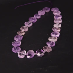 22pcs/strand Faceted Clear Amethysts Slab Nugget Loose Beads,Natural Purple Crystal Quartz Stone Slice Pendants Jewelry Making