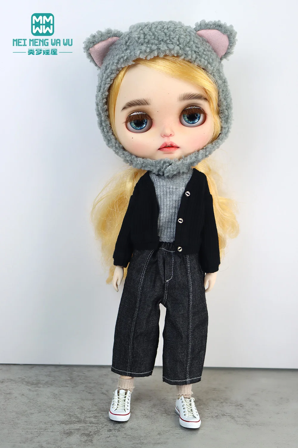 Clothes for doll fits Blyth Azone OB22 OB24 doll accessories Fashion wool cardigan jeans toys gift