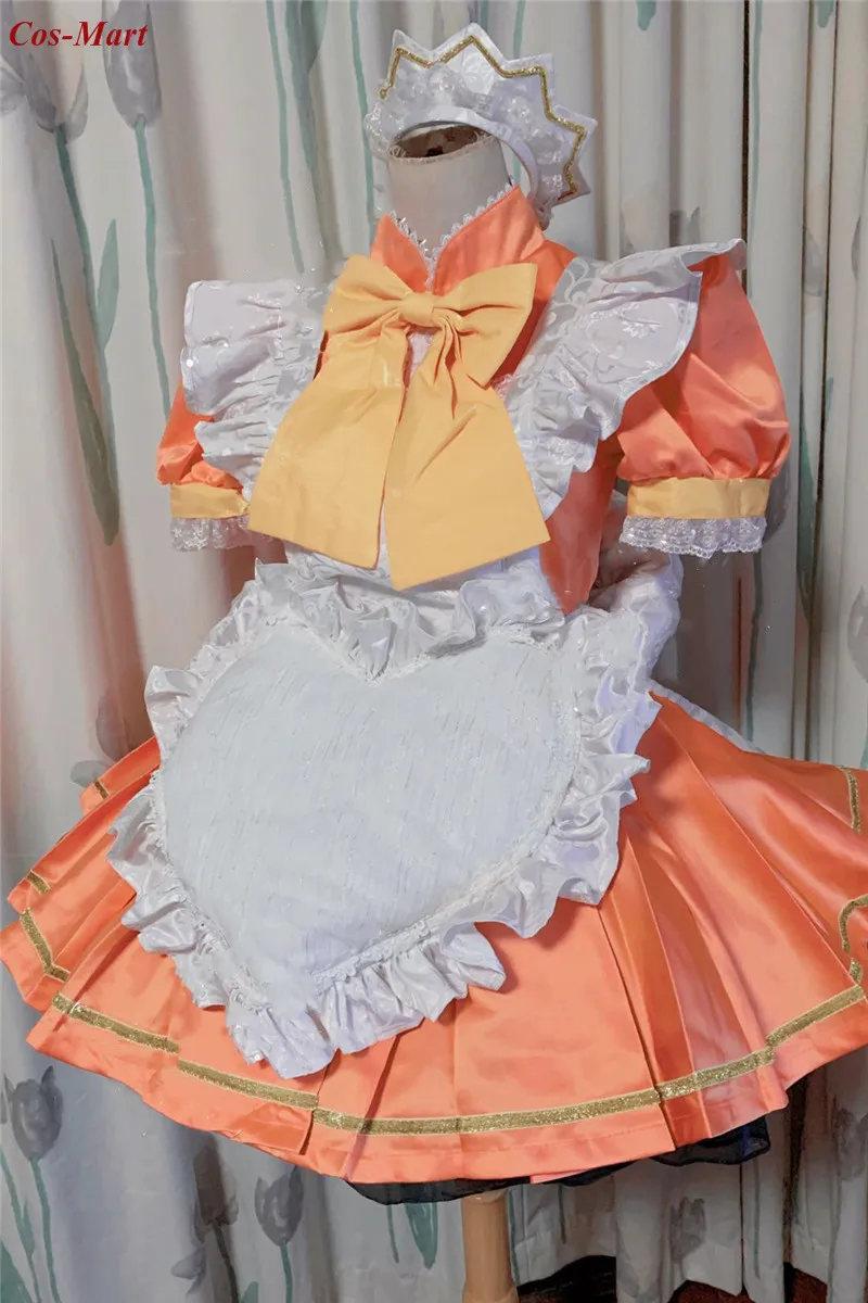 Cos-Mart Anime Tokyo Mew Mew Fuon Purin Cosplay Costume Cute Orange Maid Dress Activity Party Role Play Clothing Custom-Make