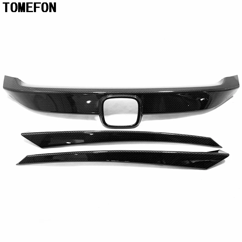 

TOMEFON For Honda Civic 10th 2016 2017 2018 2019 Sedan Front Logo Engine Grille Racing Grill Cover Trim Exterior Accessories ABS