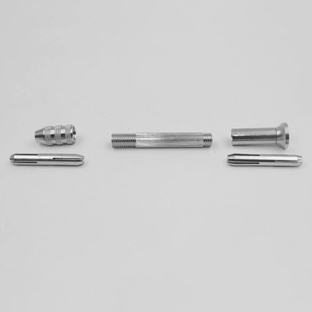 DIY งานไม้เจาะเครื่องมือโรตารี่คู่มืออลูมิเนียม Micro เจาะมือ Non-Slip Handle 10Pcs เจาะ Bits