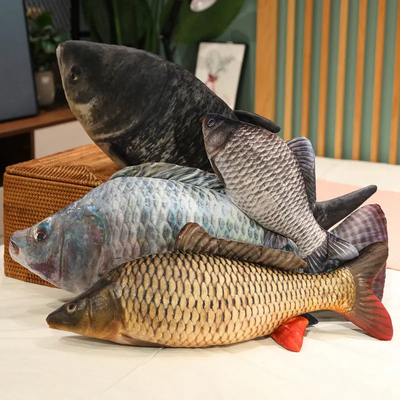 30-100 cm Simulation Lustige Fisch Plüsch Spielzeug Gefüllte Weiche Tier Karpfen Plüsch Kissen Kreative Schlaf Kissen für Kinder mädchen Weihnachten Geschenk – Detail 13