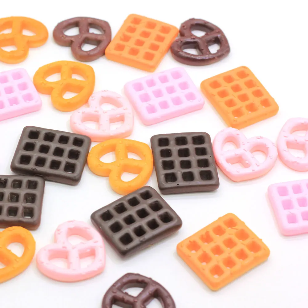 Assorted Resin Flatback Chocolate Cabochons Miniature Dollhouse Food Biscuit Craft  Charms Jewelry Making Findings