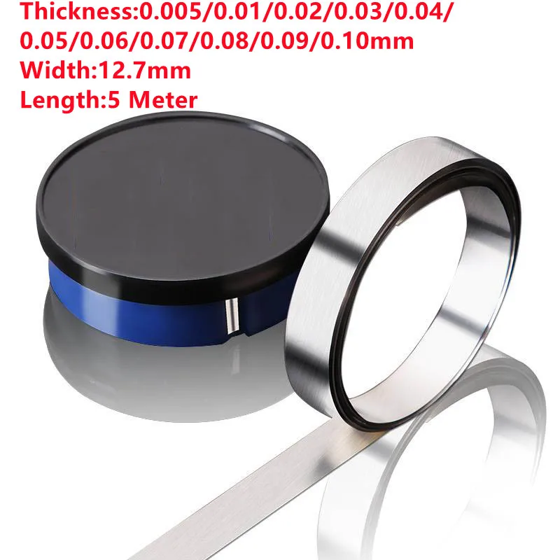 Stainless Steel Sheet Gap Gasket Plate Foil Strip 12.7mm Width 5 Meter Thickness Options 0.005mm to 0.10mm for Industrial Use