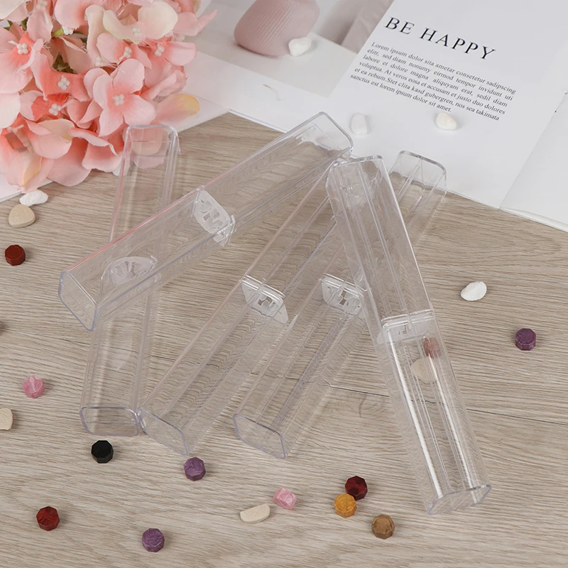 1pc Pen Boxes Plastic Transparent Case Pen Holder Gift Crystal Pen Packaging Boxes Stationery School Office Gifts